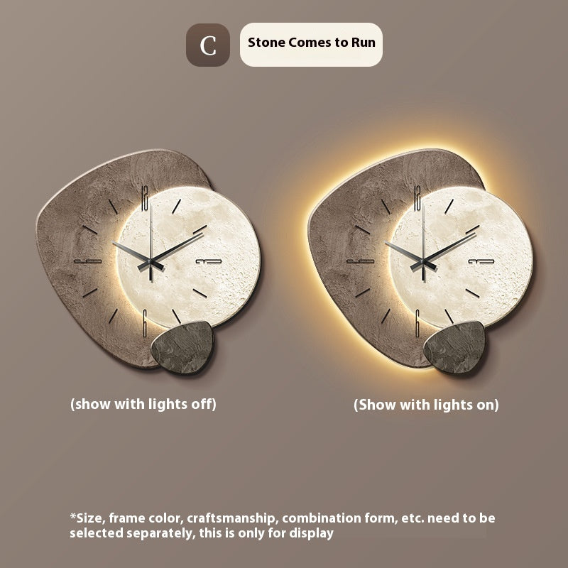 Luxury Lucky Stone Wall Clock, Elegant Living Room & Restaurant Style