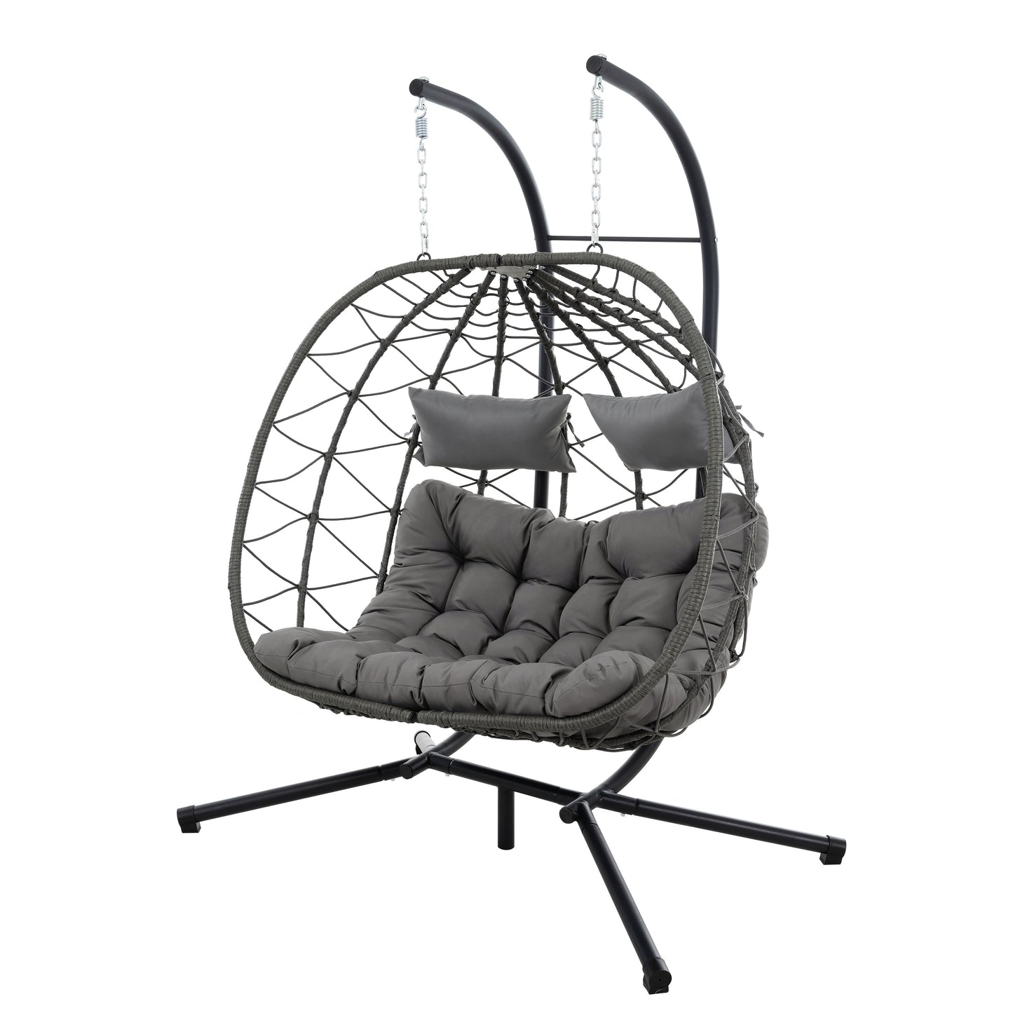 Two-Person Hanging Egg Chair with Stand – Indoor & Outdoor Swing Seat
