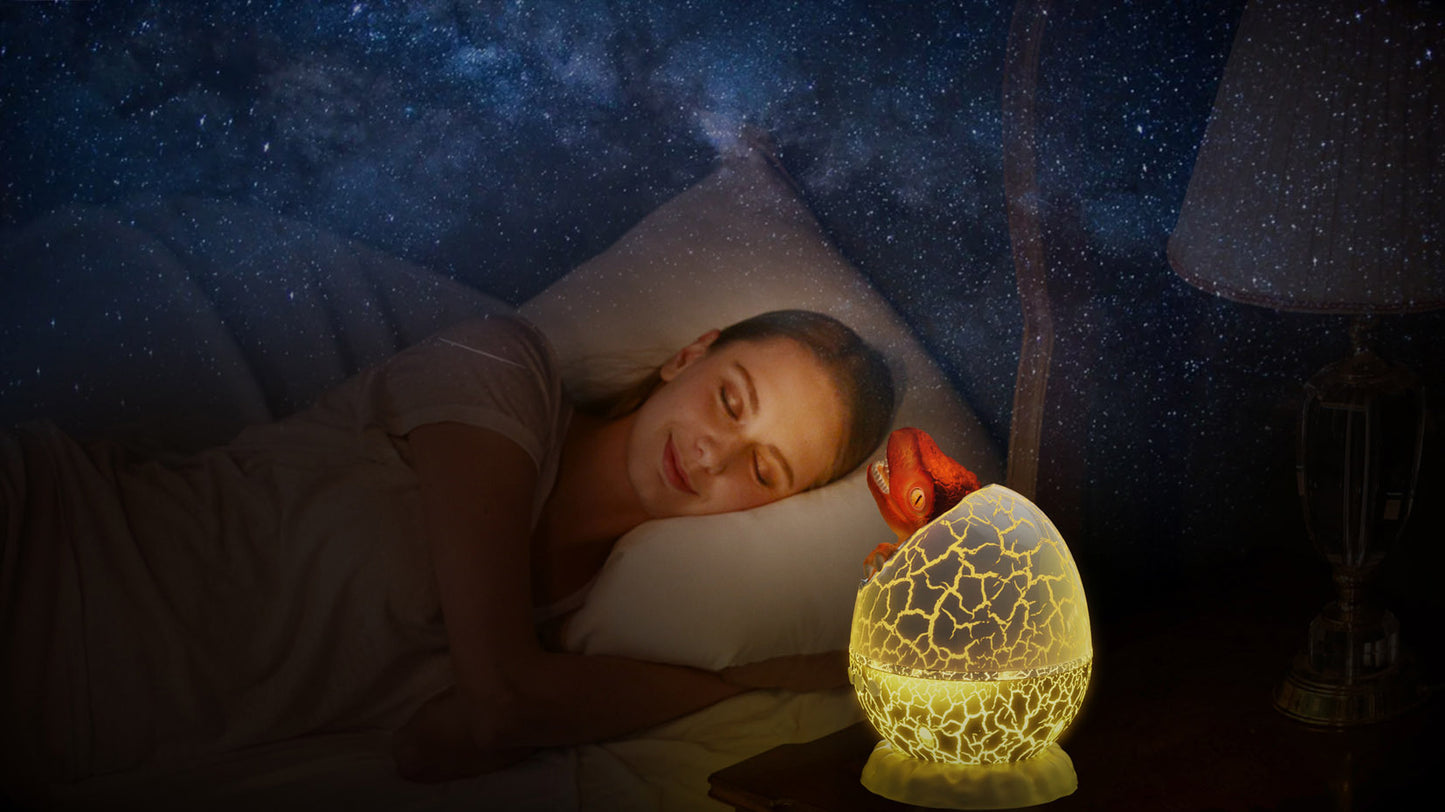 Dinosaur Egg Starry Sky Projection Lamp 3D Cracked LED Night Light