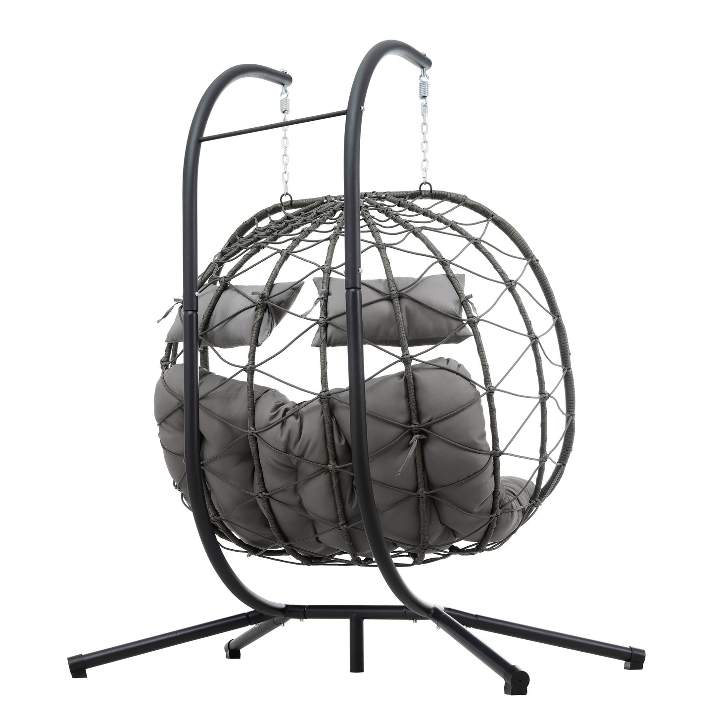 Two-Person Hanging Egg Chair with Stand – Indoor & Outdoor Swing Seat
