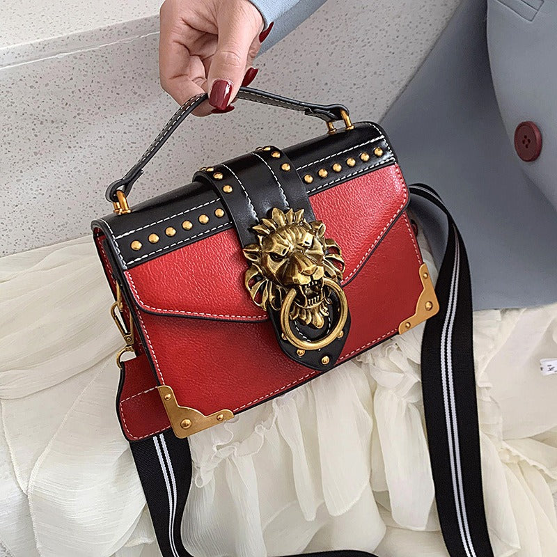 Retro PU Handbag ,Single Shoulder, Crossbody, Small Square Bag
