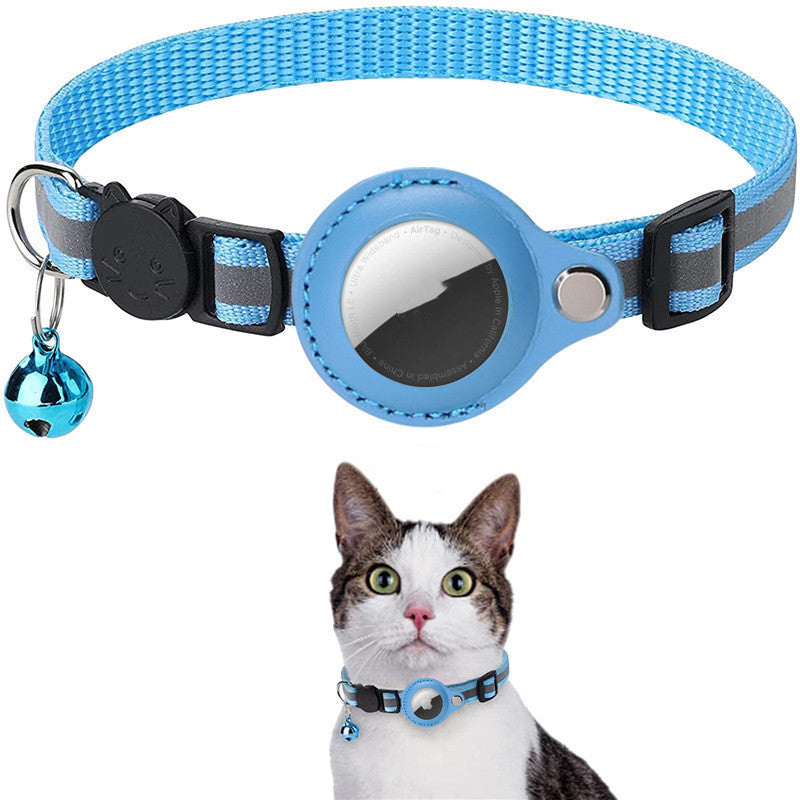 Waterproof Airtag Holder | Reflective Nylon Collar Case for Cats & Dogs