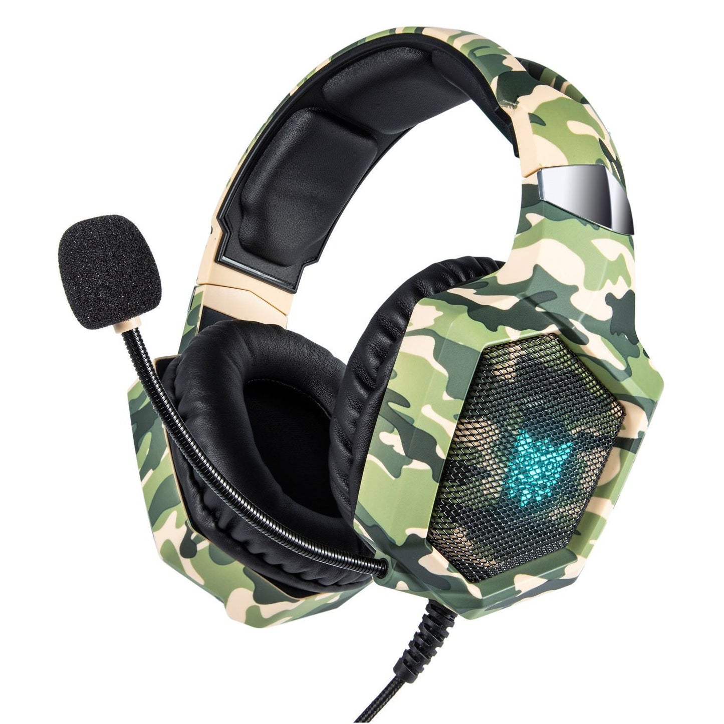 K8 Camouflage Gaming Headphones | Wired Stereo Headset with Mic for PC & Mobile