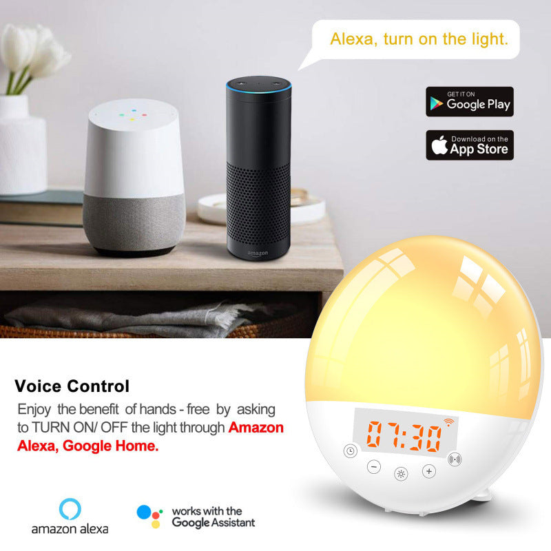 Wi-Fi Smart Alarm Clock with Sunrise Wake-up Light & Voice Control