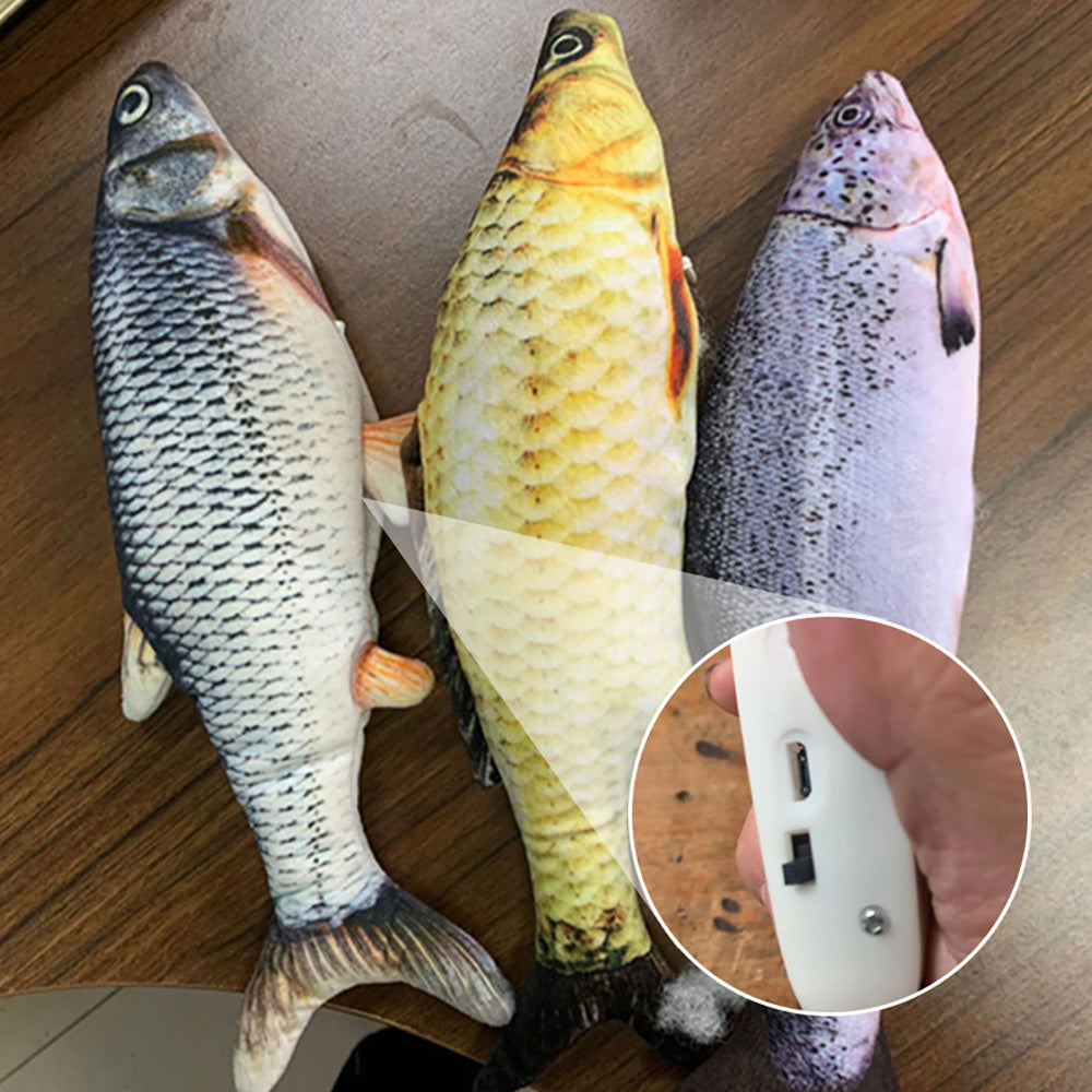 Electric Jumping Fish Simulation Toy for Cats Without Catnip