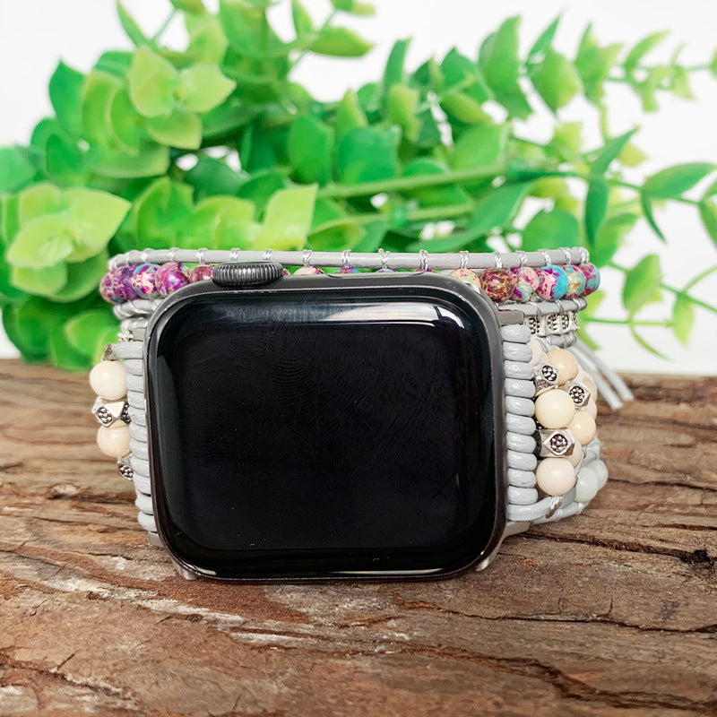 Handmade Multi-Layer Bracelet with Natural Stone Beads Boho Jewelry