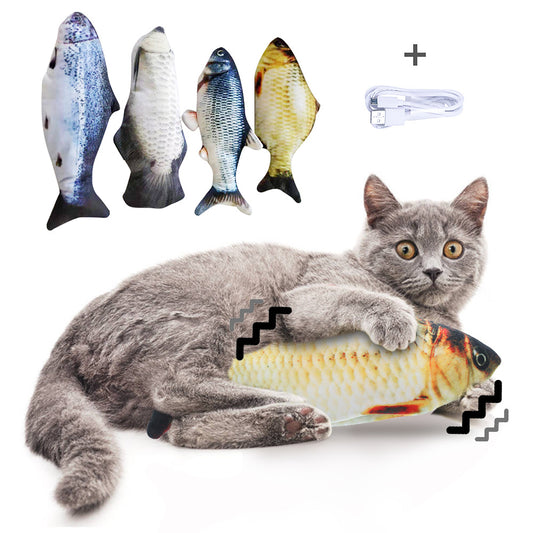 Electric Jumping Fish Simulation Toy for Cats Without Catnip