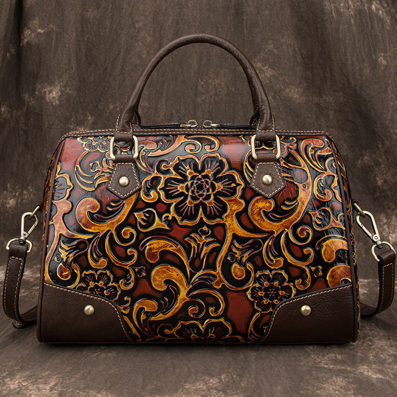 Premium Soft Cowhide Leather Shoulder Bag, Large Capacity for Women