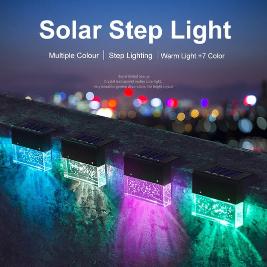 Waterproof RGB LED Solar Step & Fence Light Outdoor Garden Lighting