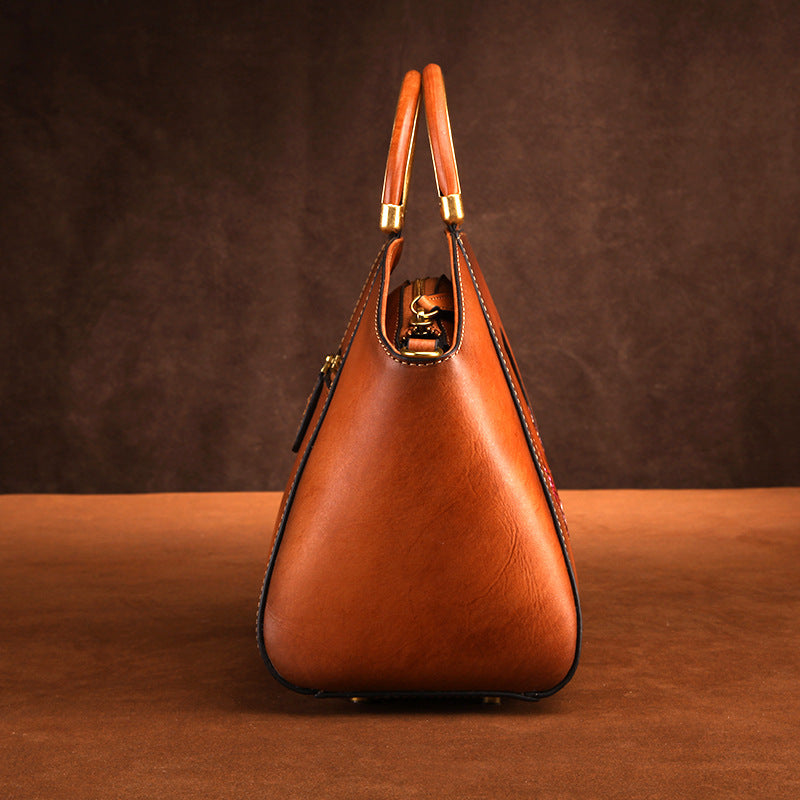Cowhide Leather Shoulder Bag | Stylish Messenger Handbag for Women