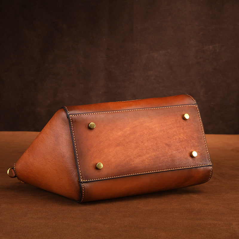 Cowhide Leather Shoulder Bag | Stylish Messenger Handbag for Women