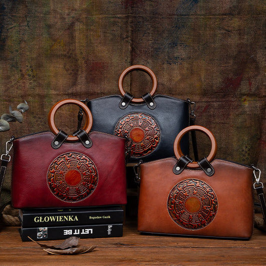 Women’s Fashion Handbag,Vintage Style, Genuine Leather, Elegant Design