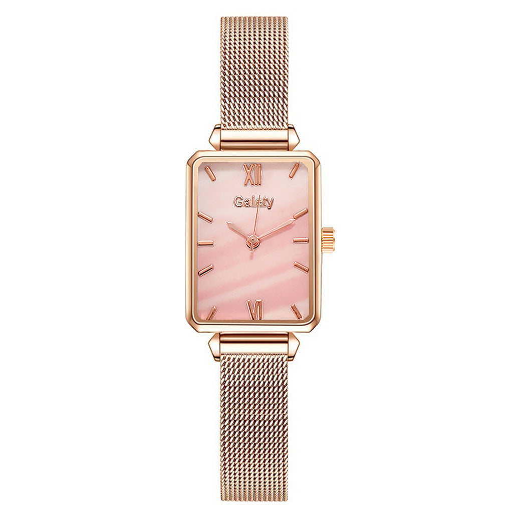 Women’s Quartz Watch Elegant Alloy Mesh Belt Fashion Wristwatch
