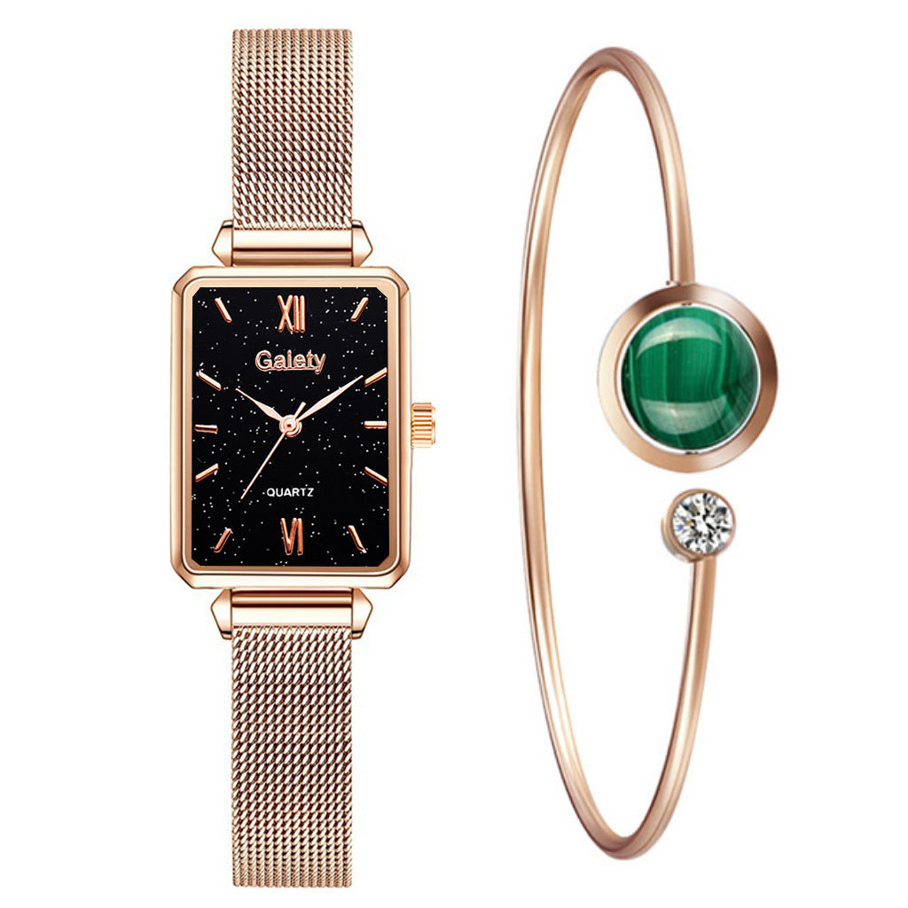 Women’s Quartz Watch Elegant Alloy Mesh Belt Fashion Wristwatch