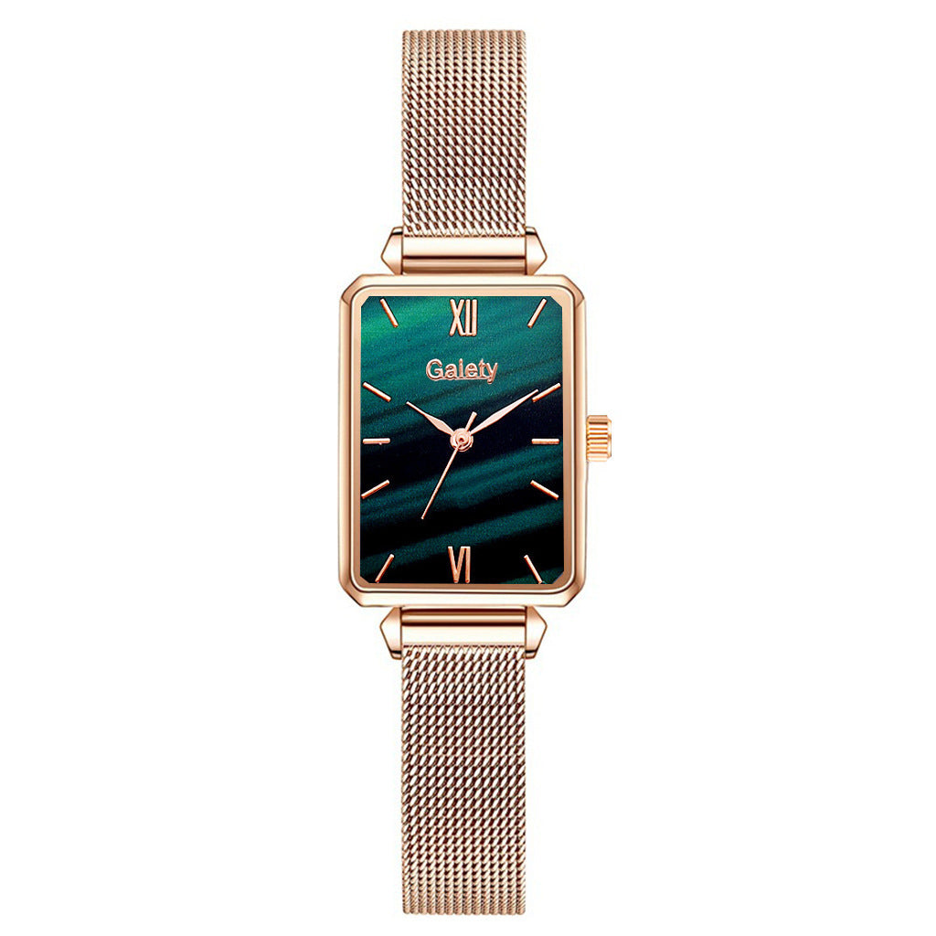 Women’s Quartz Watch Elegant Alloy Mesh Belt Fashion Wristwatch