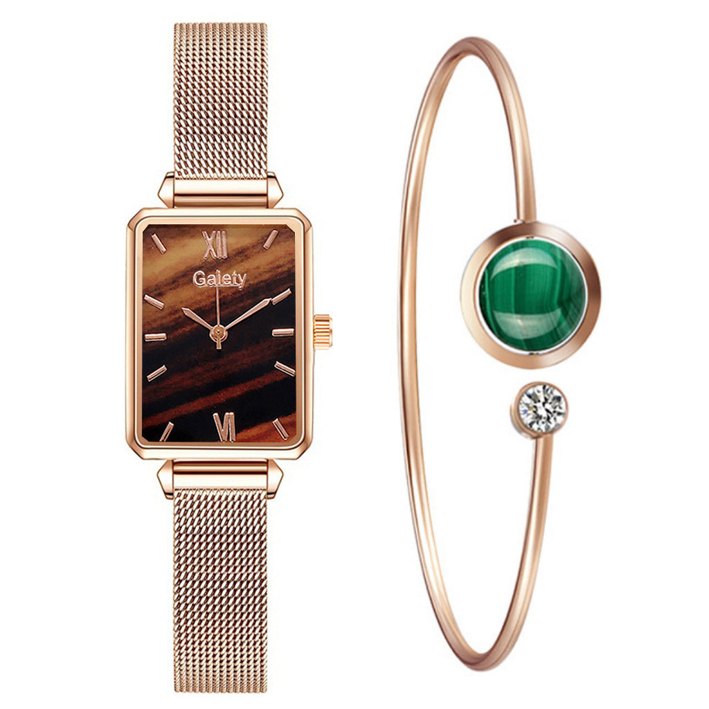 Women’s Quartz Watch Elegant Alloy Mesh Belt Fashion Wristwatch