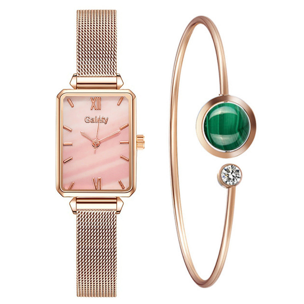 Women’s Quartz Watch Elegant Alloy Mesh Belt Fashion Wristwatch