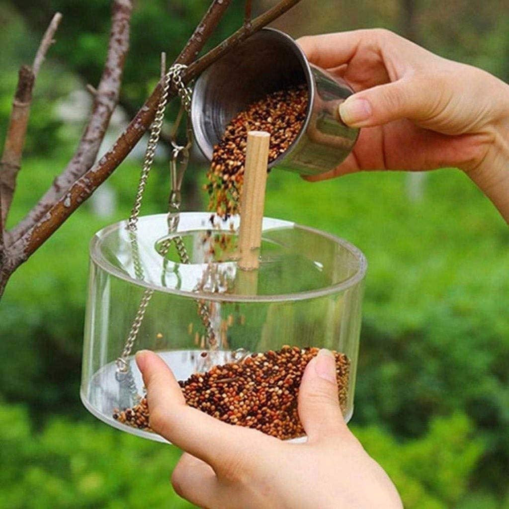Acrylic Bird Food Box Durable Hanging Feeder for Parrots, Budgies & Small Birds