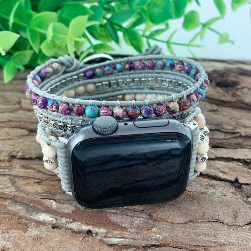 Handmade Multi-Layer Bracelet with Natural Stone Beads Boho Jewelry