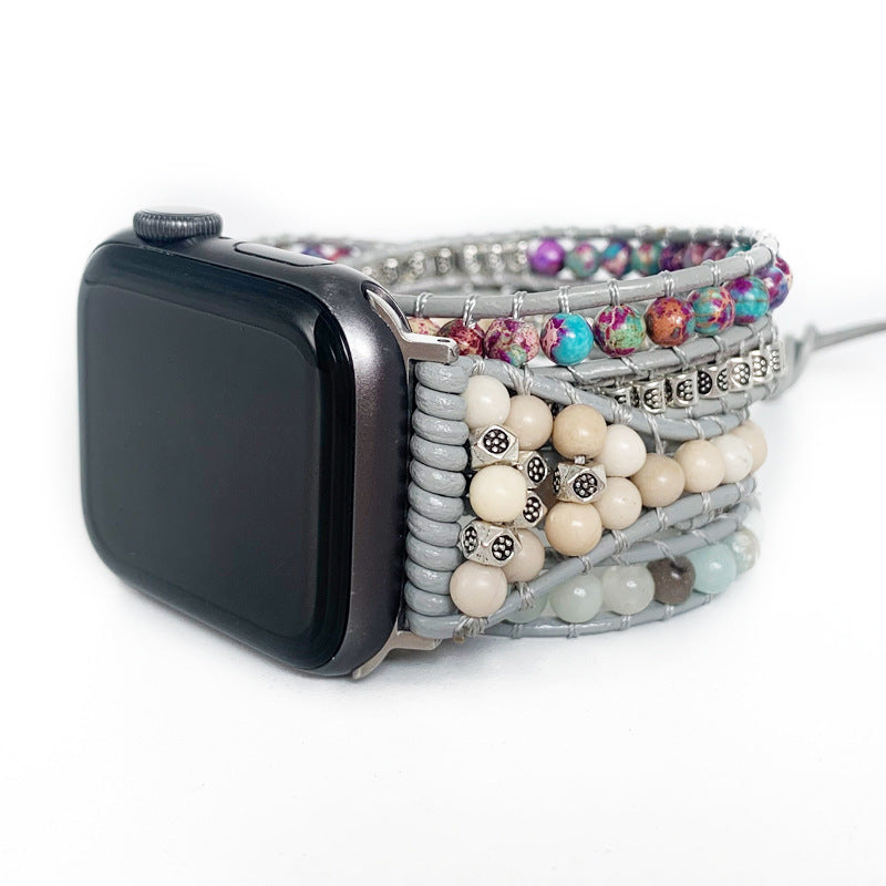 Handmade Multi-Layer Bracelet with Natural Stone Beads Boho Jewelry