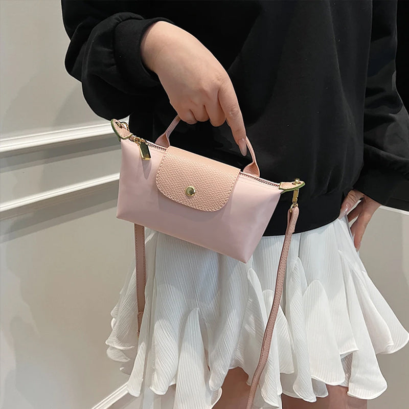 2025 Women’s Mini Dumpling Handbag High-End Nylon, Stylish Shoulder & Crossbody Phone Bag