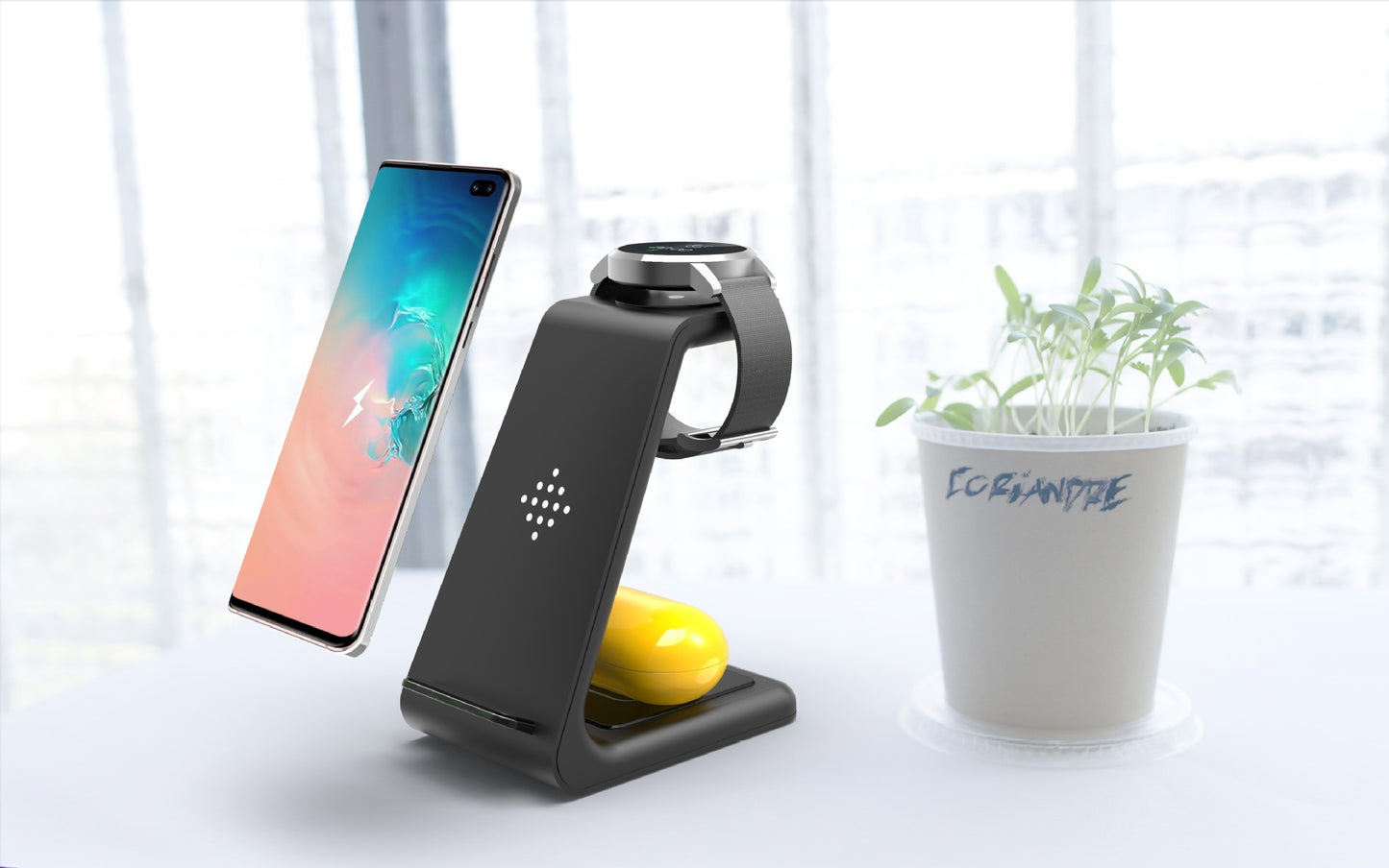3-in-1 Wireless Fast Charging Station | Quick Charge Dock & Phone Holder