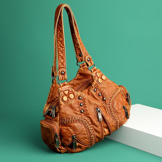 New European & American Retro Women's Handbag Fashion Trend, Large Capacity, One-Shoulder & Crossbody Bag
