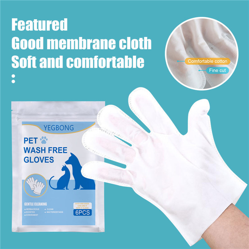 Pet Grooming Gloves No-Bath Cleaning Gloves for Cats & Dogs