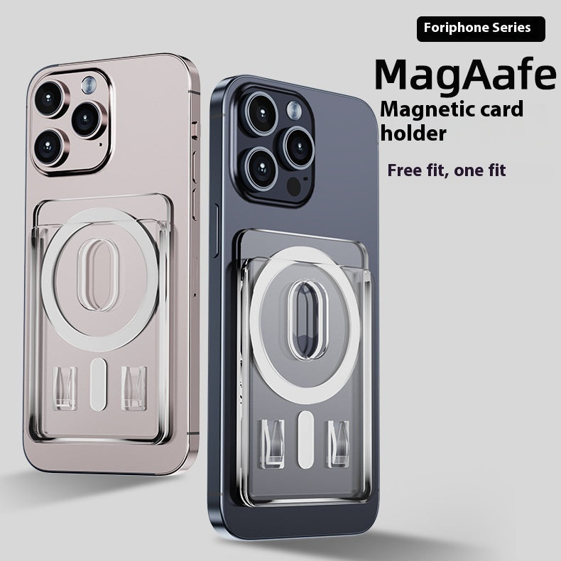 “Transparent Magnetic Phone Case with Card Holder | Strong PC Protective Cover”
