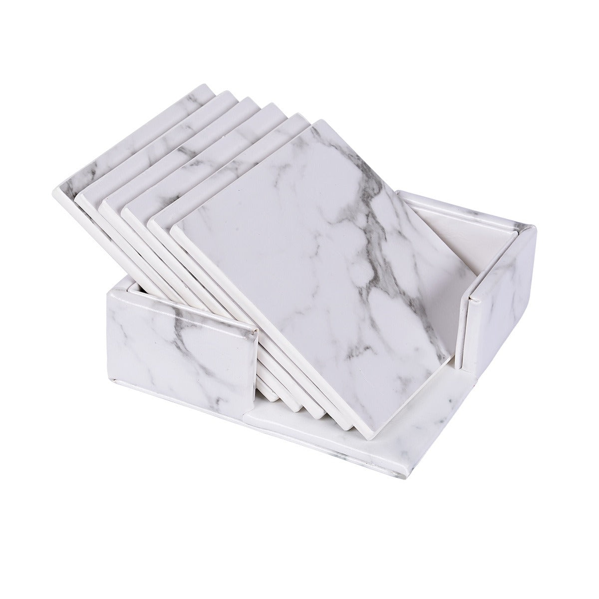Creative PU Leather Coaster Square Insulated Tea & Water Cushion Pad