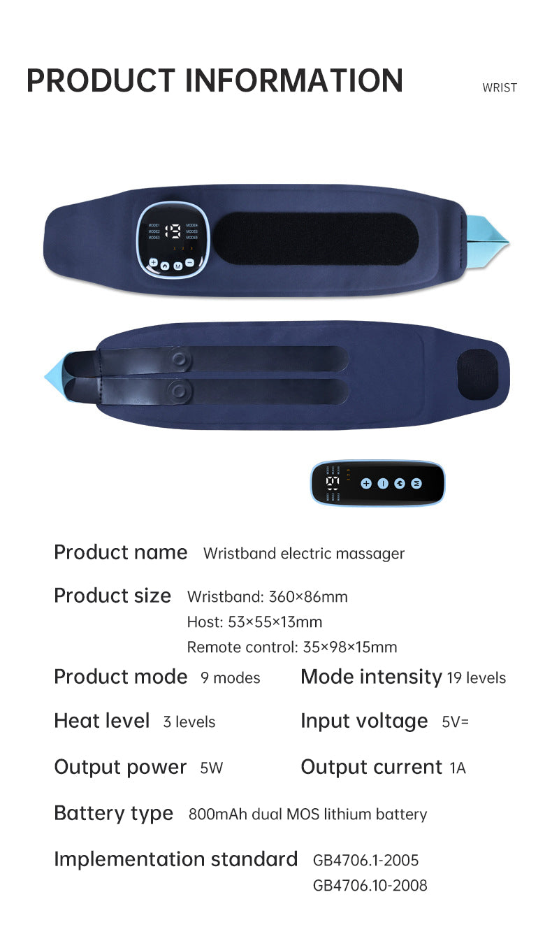 EMS Smart Tendon Sheath Wristband Hand Heating with Hot Compress & Massage Function