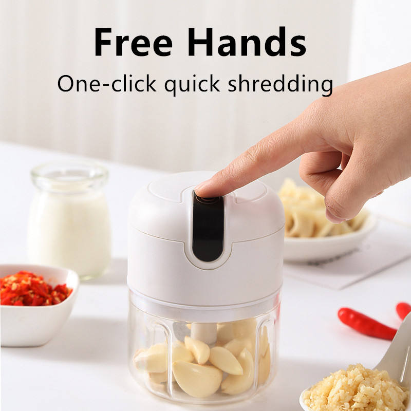 250ml Mini Electric Food Chopper USB Rechargeable Garlic & Vegetable Masher, Wireless Multifunctional