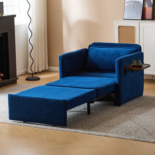 Adult Sleeper Chair Bed – 3-in-1 Convertible Sofa Chair with Pull-out Bed, Folding Tray, USB & Type-C Charging for Living Room