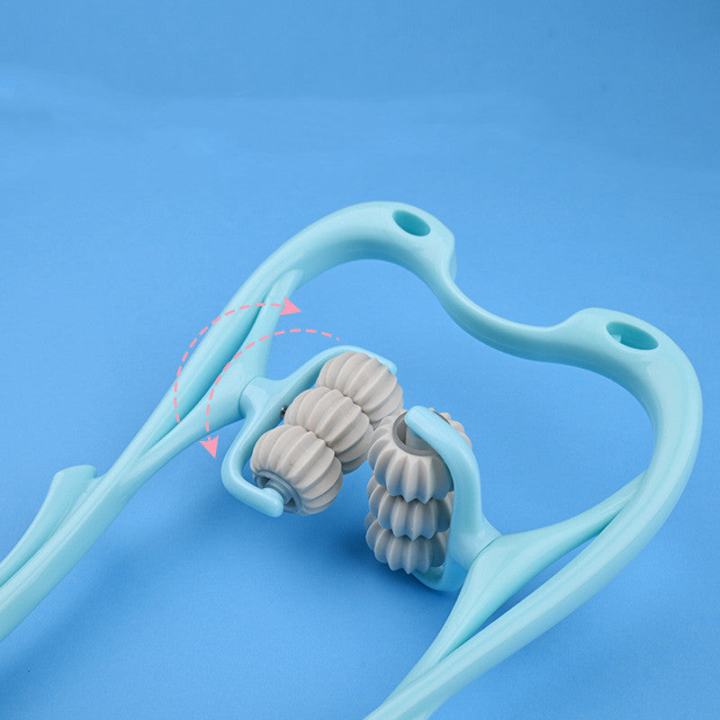 “Multifunctional Six-Wheel Neck Massager | Manual Roller Massage Tool for Pain Relief”