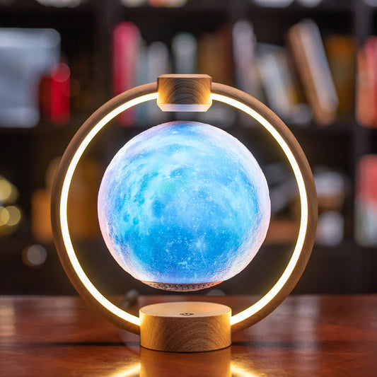 Maglev Moon Lamp 3D Floating LED Night Light with Bluetooth Speaker & Colorful Glare