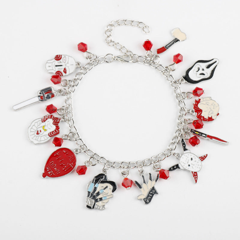 Halloween Ghost & Devil Bracelet | Spooky Charm Jewelry for Party & Costume