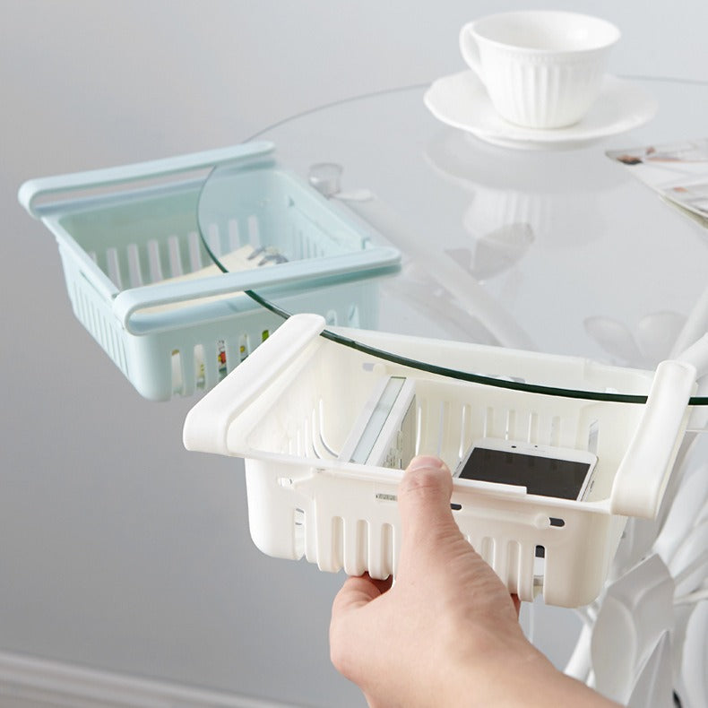 Retractable Refrigerator Divider Pull-Out Storage Rack & Organizer Box for Home Preservation