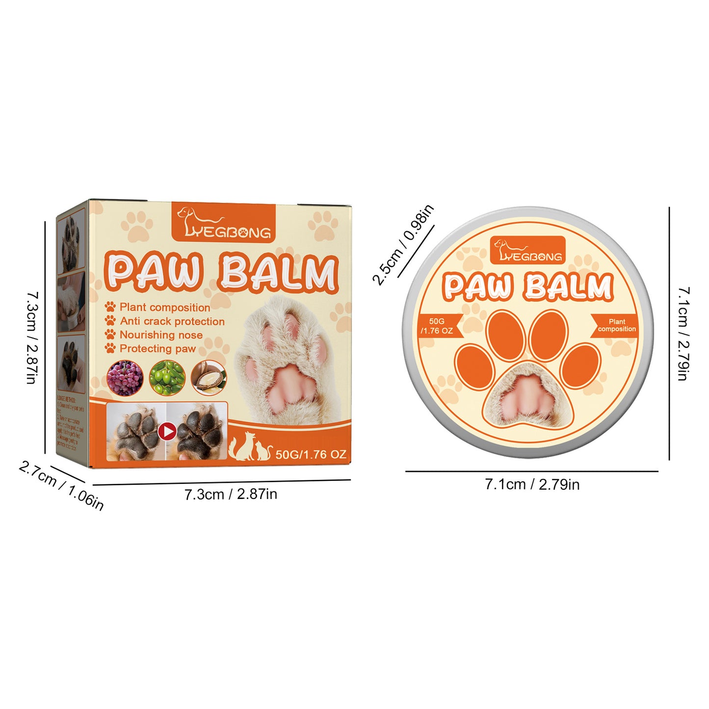 Pet Moisturizing Claw Balm Deep Foot Pad Care Cream for Cats & Dogs