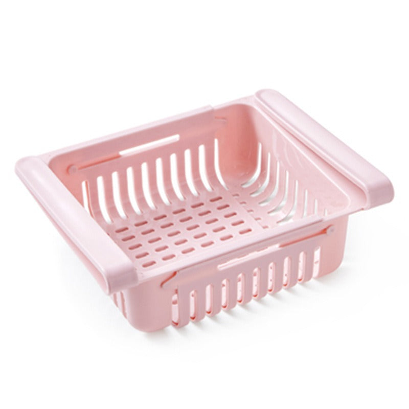 Retractable Refrigerator Divider Pull-Out Storage Rack & Organizer Box for Home Preservation