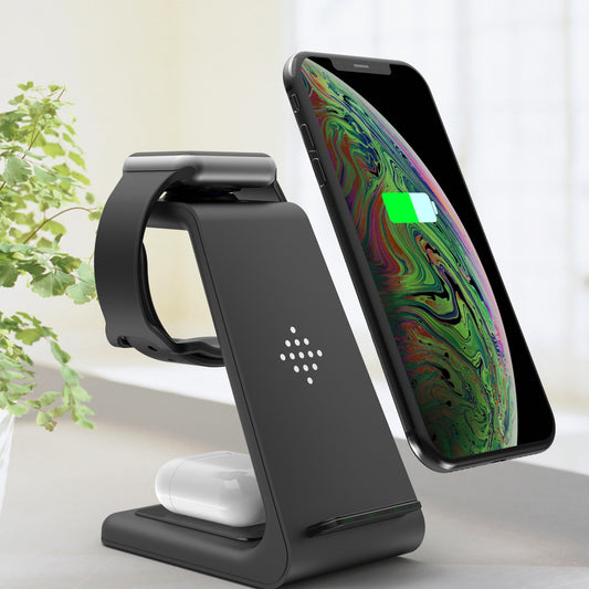 3-in-1 Wireless Fast Charging Station | Quick Charge Dock & Phone Holder