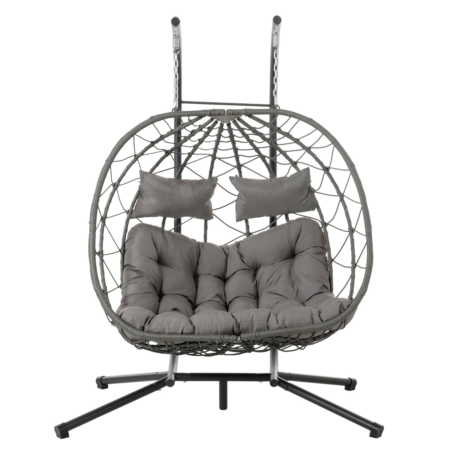 Two-Person Hanging Egg Chair with Stand – Indoor & Outdoor Swing Seat