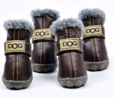 Dog Snow Boots Warm Winter Shoes for Small Dogs & Puppies (Anti-Slip)