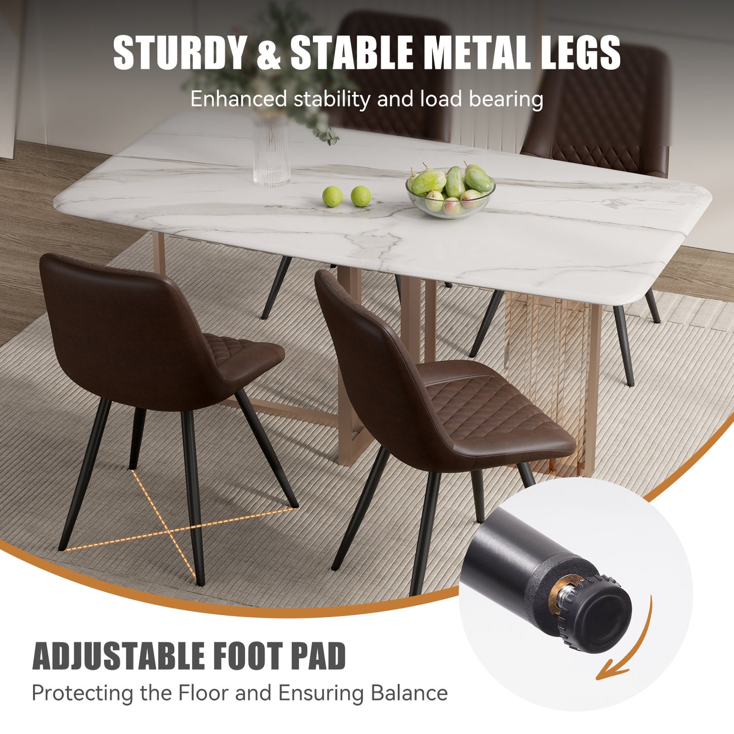 Luxury Dining Chair with PU Leather Upholstery – Elegant Home Furniture
