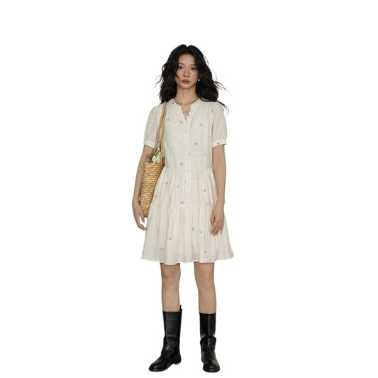 Tencel V-neck Vacation Style Gentle Elegant Wind Dress