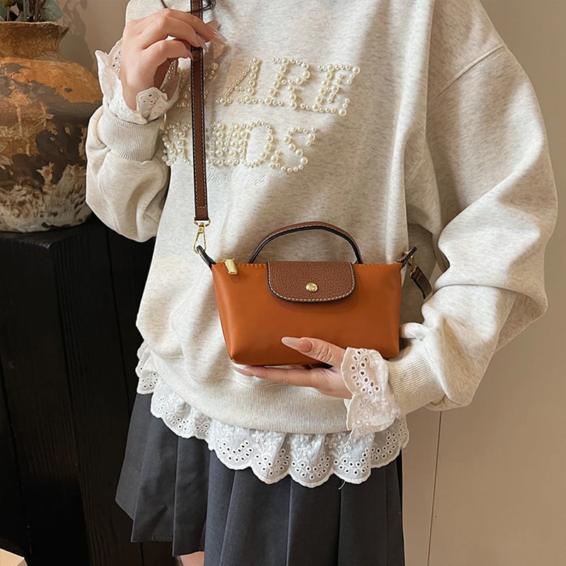2025 Women’s Mini Dumpling Handbag High-End Nylon, Stylish Shoulder & Crossbody Phone Bag