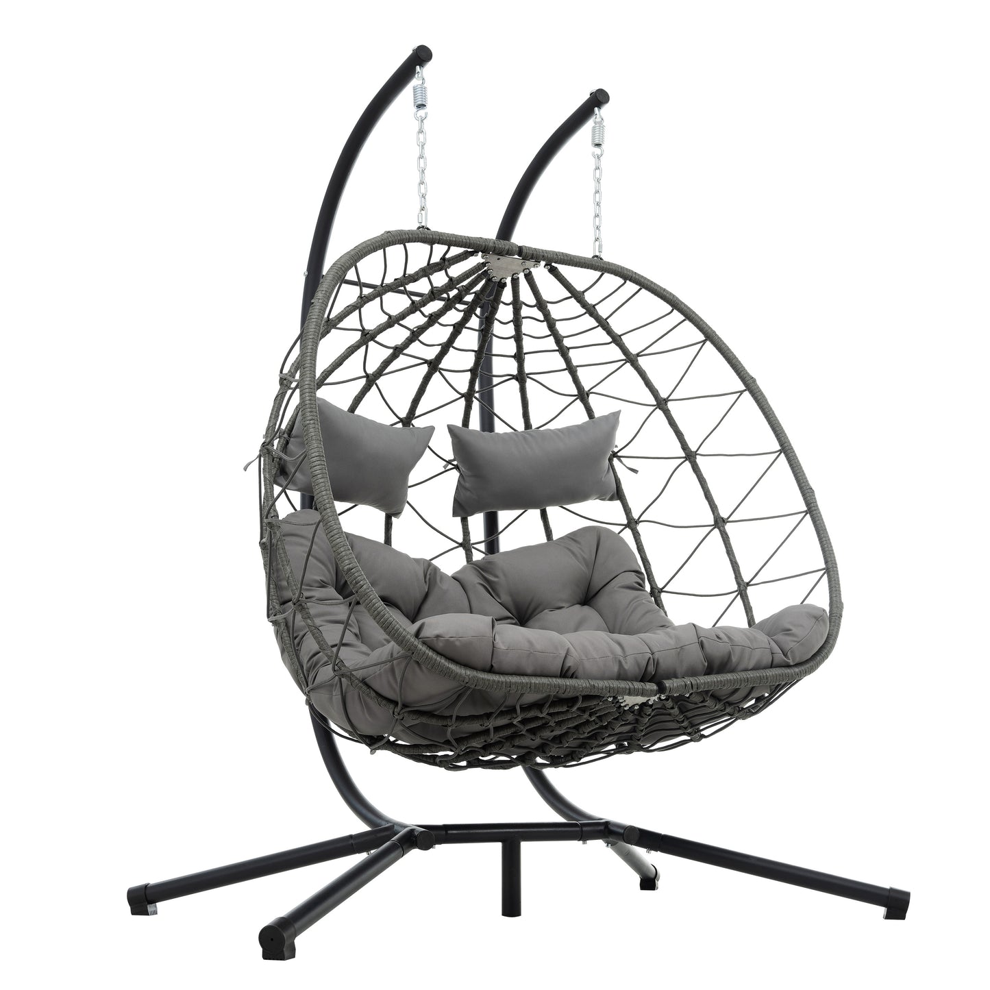 Two-Person Hanging Egg Chair with Stand – Indoor & Outdoor Swing Seat