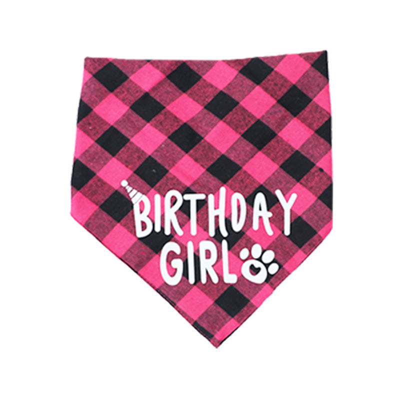 Pet Birthday Set Triangle Scarf & Hat for Dogs, Party Decoration & Outdoor Styling Creative