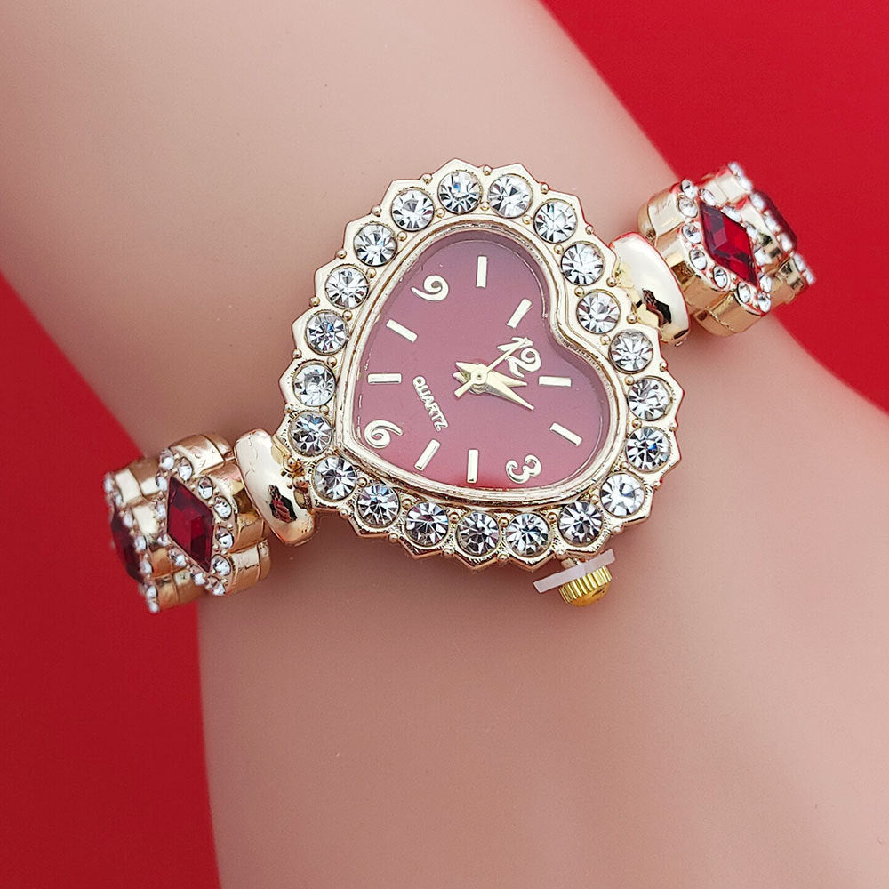 Women’s Heart Bracelet Watch Set Diamond Quartz