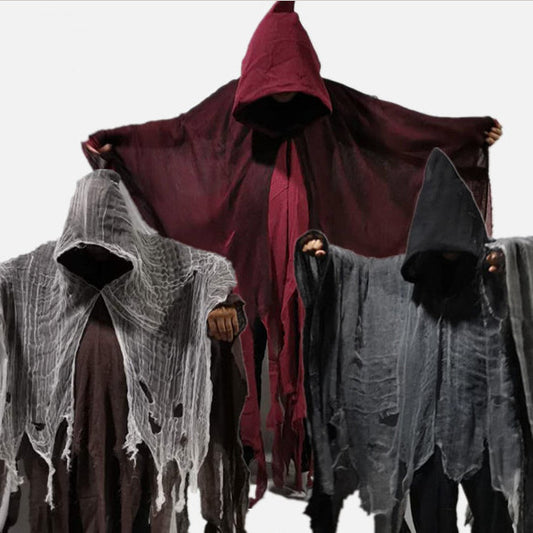 Halloween Skull Cloak – Zombie Cosplay Costume with Hooded Cape