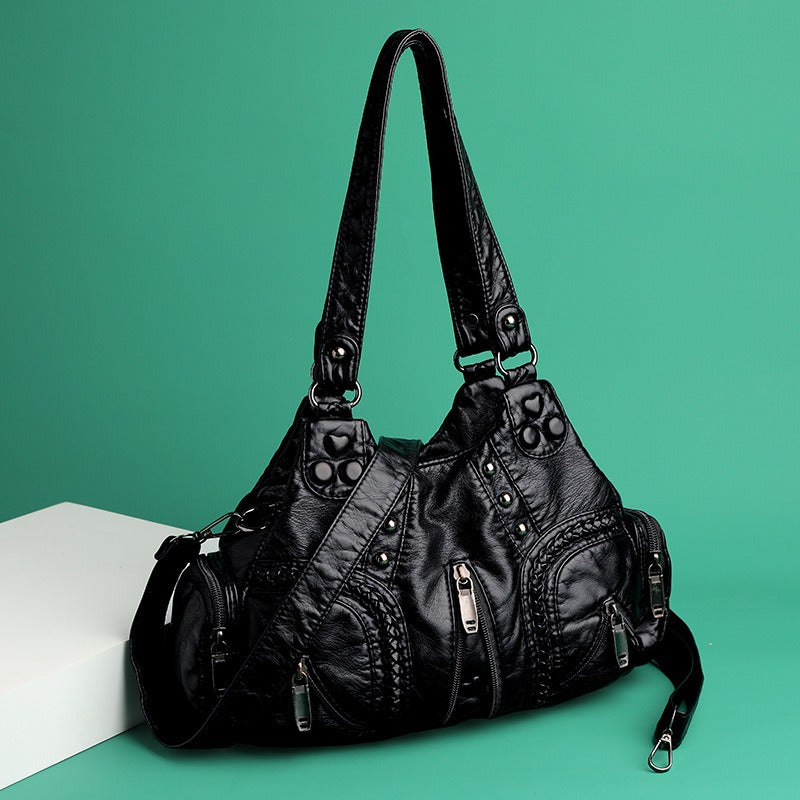 New European & American Retro Women's Handbag Fashion Trend, Large Capacity, One-Shoulder & Crossbody Bag